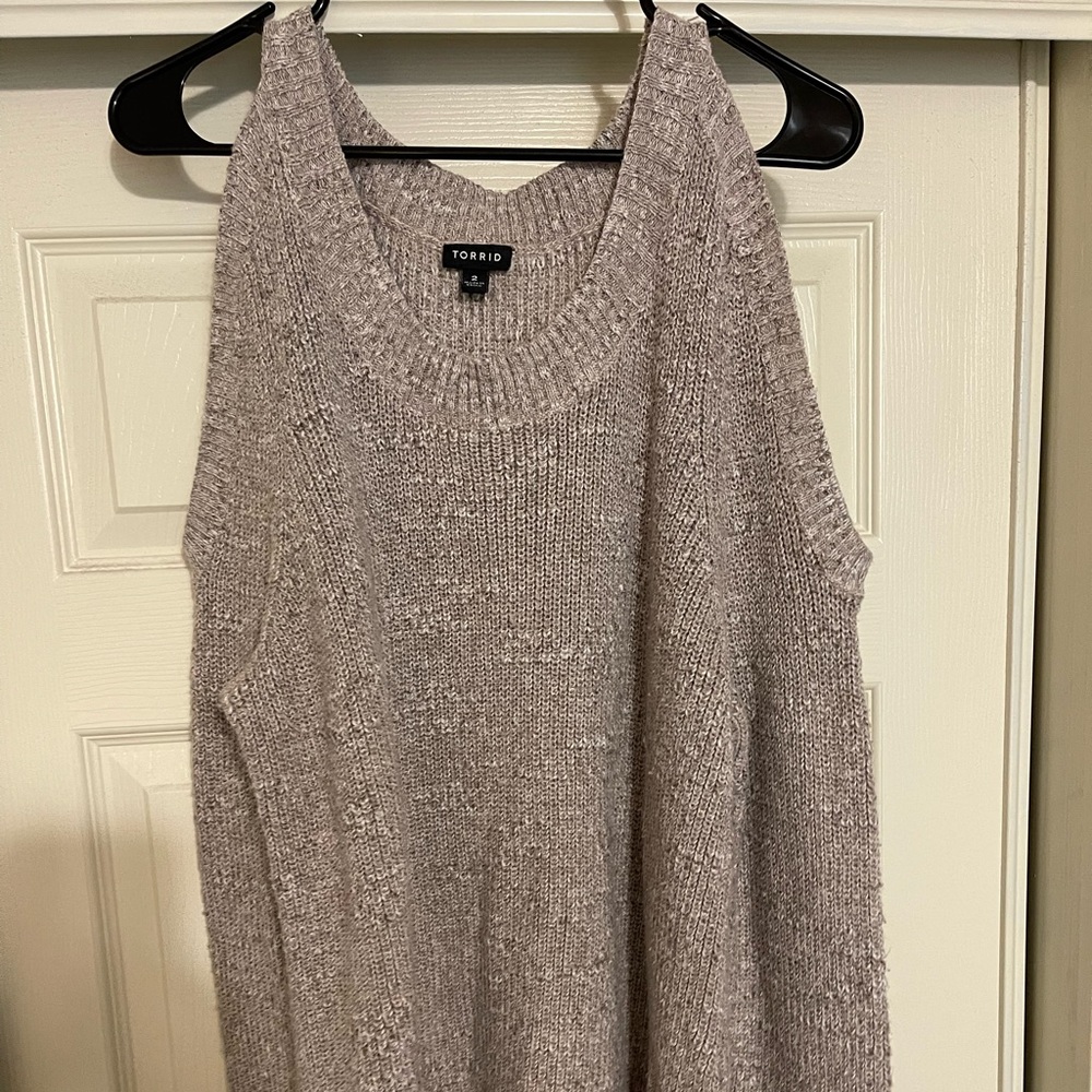 Torrid Cold shoulder Oatmeal Sweater